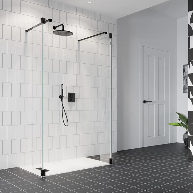Crosswater Gallery 10 Walk In Shower Enclosure 10mm Panels With Multiple Configurations - Matt Black 8 Crosswater Gallery 10 Walk In Shower Enclosure 10mm Panels With Multiple Configurations - Matt Black - Image 6