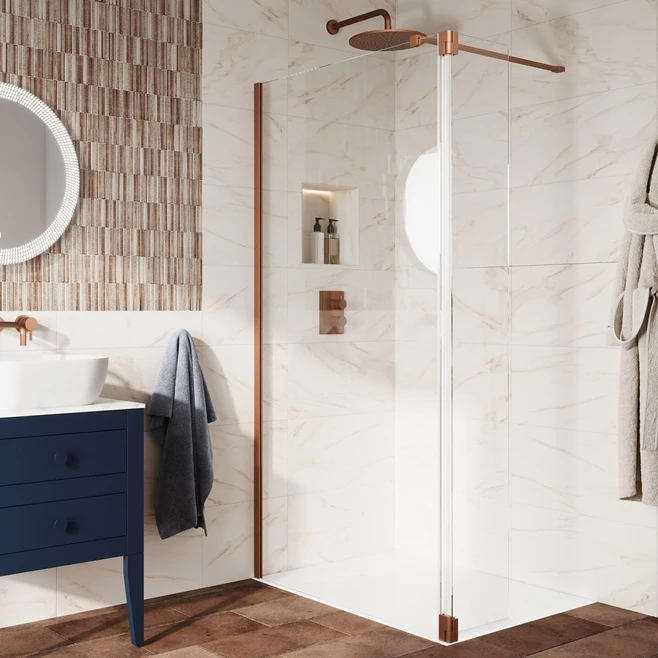 Crosswater Gallery 8 Walk In Shower Enclosure 8mm Panels With Multiple Configurations - Brushed Bronze 4 Crosswater Gallery 8 Walk In Shower Enclosure 8mm Panels With Multiple Configurations - Brushed Bronze - Image 2