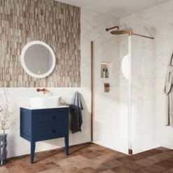 Crosswater Gallery 8 Walk In Shower Enclosure 8mm Panels With Multiple Configurations - Brushed Bronze 15 Crosswater Gallery 8 Walk In Shower Enclosure 8mm Panels With Multiple Configurations - Brushed Bronze -Drench Store crosswater gallery 8 panel with hinged deflector wall bar enclosure bronze room set