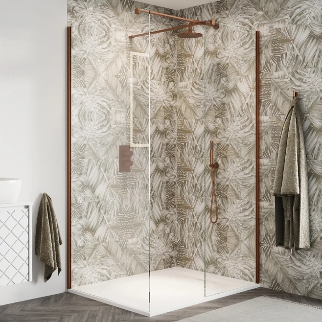 Crosswater Gallery 8 Walk In Shower Enclosure 8mm Panels With Multiple Configurations - Brushed Bronze 3 Crosswater Gallery 8 Walk In Shower Enclosure 8mm Panels With Multiple Configurations - Brushed Bronze