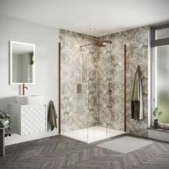 Crosswater Gallery 8 Walk In Shower Enclosure 8mm Panels With Multiple Configurations - Brushed Bronze 14 Crosswater Gallery 8 Walk In Shower Enclosure 8mm Panels With Multiple Configurations - Brushed Bronze -Drench Store crosswater gallery 8 two panel t bar enclosure bronze room set