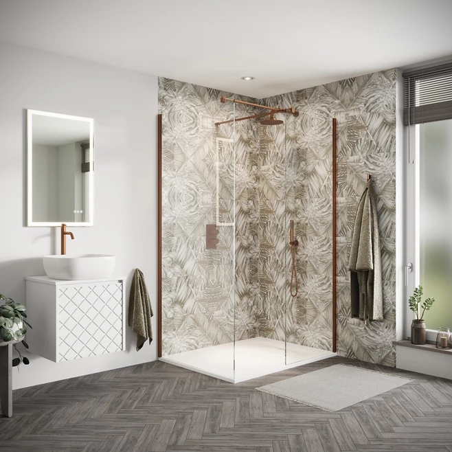 Crosswater Gallery 8 Walk In Shower Enclosure 8mm Panels With Multiple Configurations - Brushed Bronze 5 Crosswater Gallery 8 Walk In Shower Enclosure 8mm Panels With Multiple Configurations - Brushed Bronze - Image 3