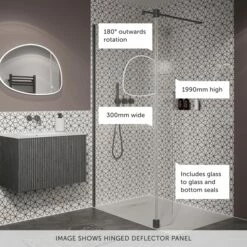 Crosswater Gallery 10 Walk In Shower Enclosure 10mm Panels With Multiple Configurations - Slate -Drench Store crosswater gallery hinged deflector slate call outs banner 1