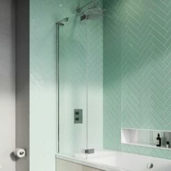 Crosswater Infinity 8mm Easy Clean Double Fully Folding Bath Screen - 1500 X 1060mm -Drench Store crosswater infinity 8mm fully folding bath screen lifestyle 2