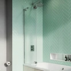 Crosswater Infinity 8mm Easy Clean Double Fully Folding Bath Screen - 1500 X 1060mm -Drench Store crosswater infinity 8mm fully folding bath screen lifestyle