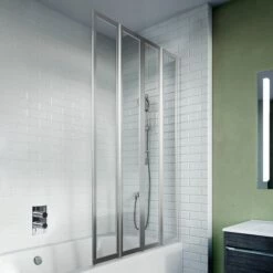 Crosswater Kai 6 Easy Clean Four Panel Fully Folding Bath Screen - 1502 X 800mm
