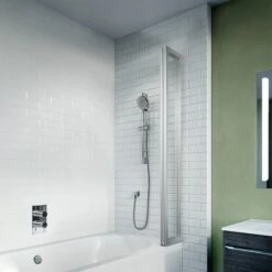 Crosswater Kai 6 Easy Clean Four Panel Fully Folding Bath Screen - 1502 X 800mm 8 Crosswater Kai 6 Easy Clean Four Panel Fully Folding Bath Screen - 1502 X 800mm -Drench Store crosswater kai 6mm four panel folding bath screen lifestyle 3