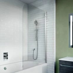 Crosswater Kai 6 6mm Easy Clean Single Hinged Bath Screen - 1380 X 650mm