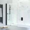 Crosswater Design+ Matt Black 6mm Easy Clean Single Bath Screen - 1500 X 850mm