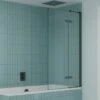Crosswater Optix 10 Hinged Bath Screen With Inline Panel - Slate - 1500 X 900mm