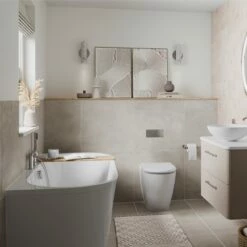 Crosswater Serene Back To Wall Bath - 1700x750mm -Drench Store crosswater serene back to wall bath room set 3