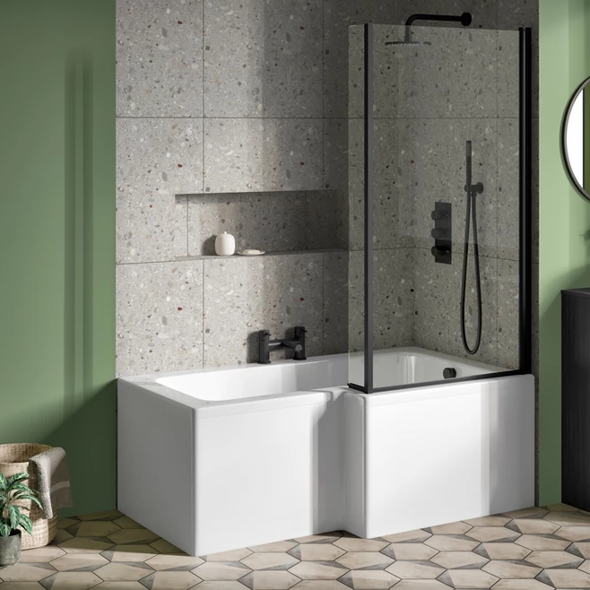 Drench L Shaped Shower Bath With Panel And Shower Screen - 1500mm 12 Drench L Shaped Shower Bath With Panel And Shower Screen - 1500mm - Image 10