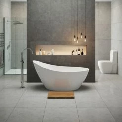 Andreia Acrylic White Freestanding Bath - 1500 X 720mm -Drench Store drench andreia freestanding bath room set 2