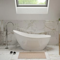 Andreia Acrylic White Freestanding Bath - 1500 X 720mm -Drench Store drench andreia freestanding designer bath lifestyle closer