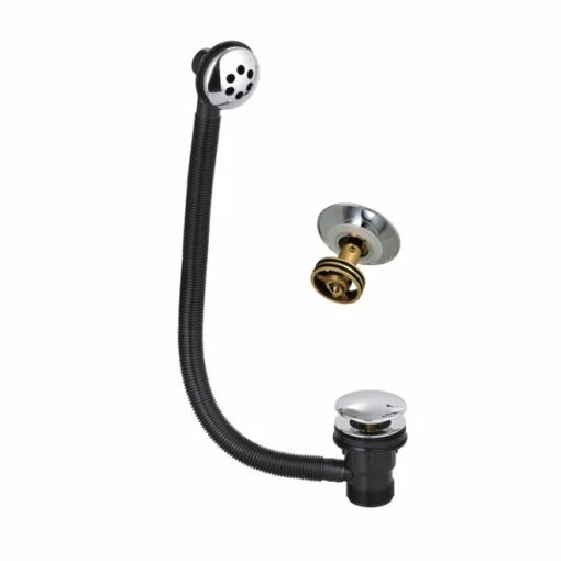 Vellamo Chrome Click Clack Bath Waste With Overflow -Drench Store drench easy clean bath waste and overflow chrome cutout