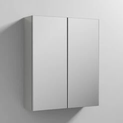 Emily 600mm Mirror Cabinet -Drench Store drench emily 600 mirror cabinet gloss grey mist