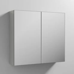 Emily 800mm Mirror Cabinet -Drench Store drench emily 800 mirror cabinet gloss grey mist