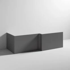 Emily 1700mm L-Shaped Square Front Bath Panel -Drench Store drench emily front bath panel gloss grey cutout