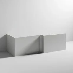 Emily 1700mm L-Shaped Square Front Bath Panel -Drench Store drench emily front bath panel gloss grey mist cutout
