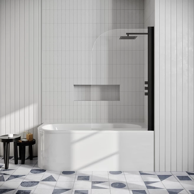 Drench J Shaped Shower Bath With Panel & Shower Screen 8 Drench J Shaped Shower Bath With Panel & Shower Screen - Image 7