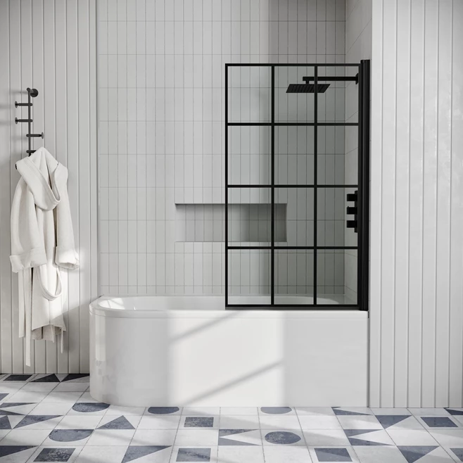 Drench J Shaped Shower Bath With Panel & Shower Screen 10 Drench J Shaped Shower Bath With Panel & Shower Screen - Image 9