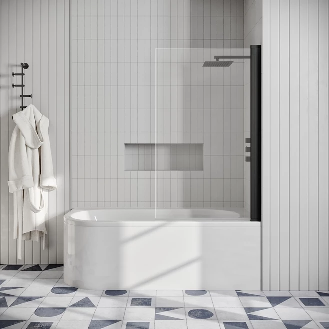 Drench J Shaped Shower Bath With Panel & Shower Screen 6 Drench J Shaped Shower Bath With Panel & Shower Screen - Image 5