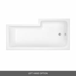 Drench L Shaped Shower Bath With Brushed Brass Shower Screen & Panel - 1700mm -Drench Store drench l shape shower bath screen panel left hand banner