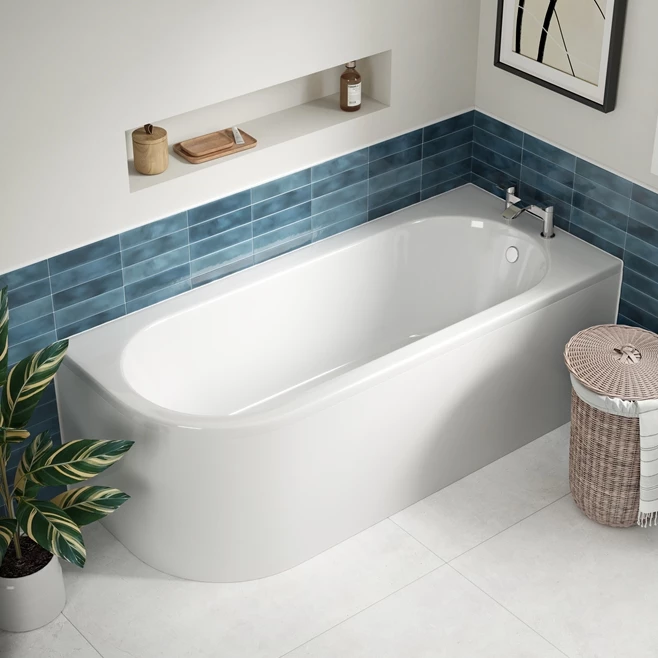 Drench J Shaped Single Ended Corner Bath & Bath Panel - 1700 X 720mm 5 Drench J Shaped Single Ended Corner Bath & Bath Panel - 1700 X 720mm - Image 3