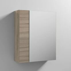Emily 600mm Mirror Cabinet With Offset Door -Drench Store emily 600 offset mirrored cabinet driftwood lifestyle