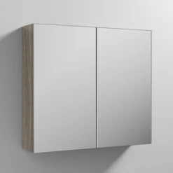 Emily 800mm Mirror Cabinet -Drench Store emily 800 mirrored cabinet driftwood lifestyle