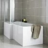 Emily 700mm L-Shaped Square End Bath Panel -Drench Store emily front bath panel gloss white lifestyle
