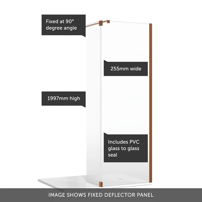 Crosswater Gallery 8 Walk In Shower Enclosure 8mm Panels With Multiple Configurations - Brushed Bronze 9 Crosswater Gallery 8 Walk In Shower Enclosure 8mm Panels With Multiple Configurations - Brushed Bronze - Image 7