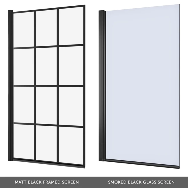 Drench Straight Single Ended Curved Bath & Matt Black Shower Screen 11 Drench Straight Single Ended Curved Bath & Matt Black Shower Screen - Image 9