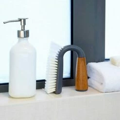 Full Circle Grunge Buster Grout & Tile Brush - Grey -Drench Store full circle freestanding grout tile brush grey