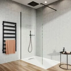 Crosswater Gallery 8 Walk In Shower Enclosure 8mm Panels With Multiple Configurations - Matt Black