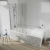 Harbour AcquaShield Acqua Arm 6mm Five Panel Bath Screen - 1500 X 1000mm -Drench Store harbour acqua arm 6mm five panel 1500x1000 1