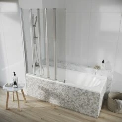 Harbour AcquaShield Acqua Arm 6mm Five Panel Bath Screen - 1500 X 1000mm