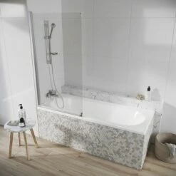 Harbour AcquaShield Acqua Arm 6mm Single Panel Bath Screen - 1500 X 800 Mm