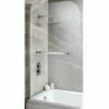 Harbour I6 Easy Clean 6mm Round Bath Screen & Towel Rail - 1400 X 800mm -Drench Store harbour easy clean bath screens and rail