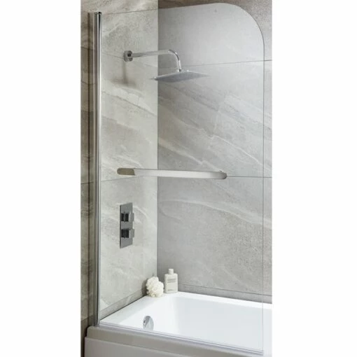 Harbour I6 Easy Clean 6mm Round Bath Screen & Towel Rail - 1400 X 800mm 1 Harbour I6 Easy Clean 6mm Round Bath Screen & Towel Rail - 1400 X 800mm -Drench Store harbour easy clean bath screens and rail