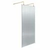Harbour Contour Fluted Brushed Brass Freestanding Walk In Panel & Two Support Arms 2 Harbour Contour Fluted Brushed Brass Freestanding Walk In Panel & Two Support Arms -Drench Store harbour fluted b brass freestanding screen 800 cutout