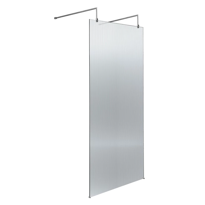 Harbour Contour Fluted Polished Chrome Freestanding Walk In Panel & Two Support Arms 3 Harbour Contour Fluted Polished Chrome Freestanding Walk In Panel & Two Support Arms