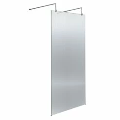 Harbour Contour Fluted Polished Chrome Freestanding Walk In Panel & Two Support Arms 7 Harbour Contour Fluted Polished Chrome Freestanding Walk In Panel & Two Support Arms -Drench Store harbour fluted p chrome freestanding screen 900 cutout