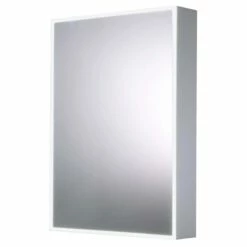 Harbour Glow LED Mirrored Cabinet With Demister Pad & Shaver Socket - 500 X 700mm -Drench Store harbour glow 500x700mm led mirrored cabinet cutout
