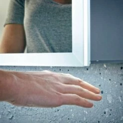 Harbour Glow LED Mirrored Cabinet With Demister Pad & Shaver Socket - 600 X 700mm -Drench Store harbour glow led mirrored cabinet infrared sensor