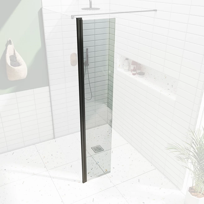 Harbour I10 Hinged 8mm Return Panel For Harbour I10 Glass Panels - Matt Black 3 Harbour I10 Hinged 8mm Return Panel For Harbour I10 Glass Panels - Matt Black