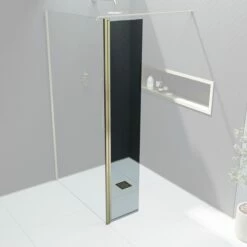 Harbour I10 Hinged 8mm Return Panel For Harbour I10 Glass Panels - Brushed Brass