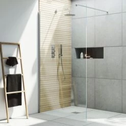Harbour I10 10mm Easy Clean 2m Tall Wetroom Panel - Chrome