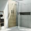 Harbour I10 10mm Easy Clean 2m Tall Wetroom Panel & Hinged Return Panel - Chrome -Drench Store harbour i10 shower panel with return panel chrome lifestyle