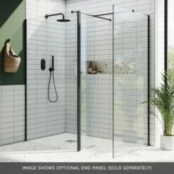 Harbour I10 10mm Easy Clean 2m Tall Wetroom Panel & Hinged Return Panel - Matt Black 14 Harbour I10 10mm Easy Clean 2m Tall Wetroom Panel & Hinged Return Panel - Matt Black -Drench Store harbour i10 shower two panels with return black banner 4